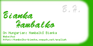 bianka hambalko business card
